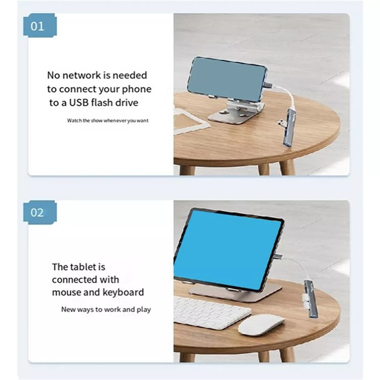 CABLECREATION 3xUSB2.0 + 1xUSB3.0 USB Hub Splitter Computer Laptop Phone Adapter - Type-C Plug
