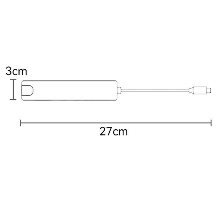 YESIDO HB27 8-in-1 USB Hub Docking Station Type-C to 2xUSB3.0 + USB-C3.0 Data + PD 100W + RJ45 + SD / TF + 4K HD Adapter