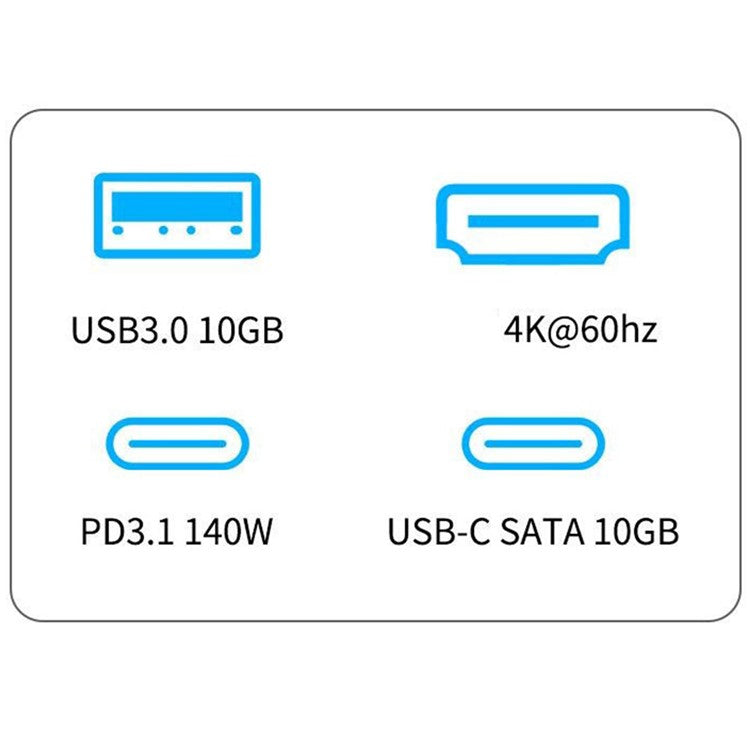 FX-2310C 5-in-1 Data Transfer Type-C Hub with 4K 60Hz HD, USB-A / USB-C and PD 140W Charging Port