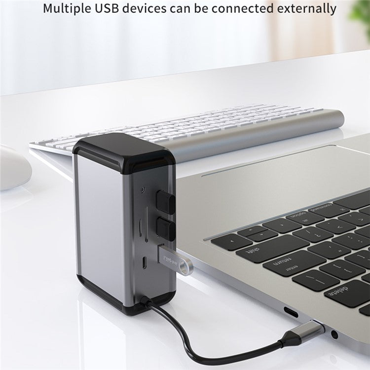 FX-2046H 12-in-1 Type-C Hub with 4K HD, 100W PD, RJ45, USB 3.0 / 2.0 and SD / TF Card Reader