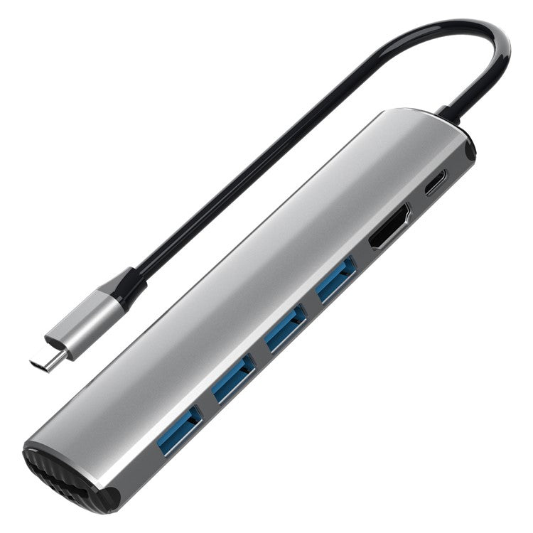 FX-1919H 8-in-1 USB Hub Docking Station Type-C to USB-C + 4xUSB3.0 + SD / TF Slot + 4K HD Adapter