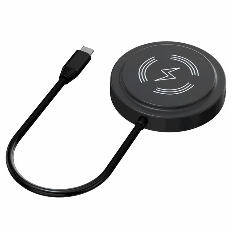 FX-2318A 6-in-1 Type-C Hub 15W Wireless Charger Round Docking Station with 4K HD Output