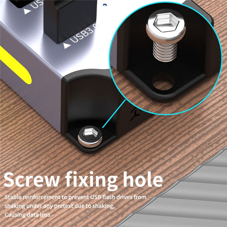 YX-H3010 10 Port USB 3.0 Hub Splitter with Independent Switches 5Gbps Data Transfer for PC / Smart TV