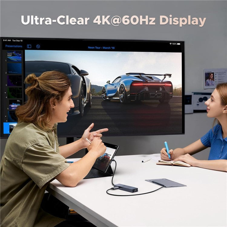 UGREEN 45364 6-in-1 USB-C Hub Gigabit Ethernet 4K 60Hz HD 100W PD Charging 10Gbps Data Transfer Adapter