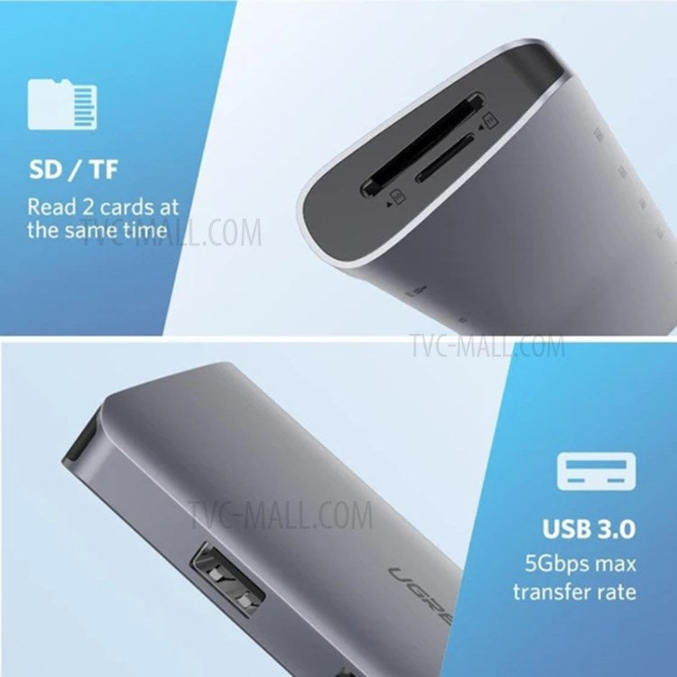 UGREEN 9 in 1 USB C Hub Adapter Type-C to VGA HDMI USB 3.0 RJ45 SD/TF Card Slot PD Charging Docking Station