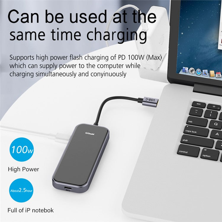 QGEEM QG-UH05-5 USB C Hub to 4K Resolution HD Video+2xUSB 3.0+PD Fast Charger+USB C Adapter for MacBook/MateBook/Other Type-C Devices