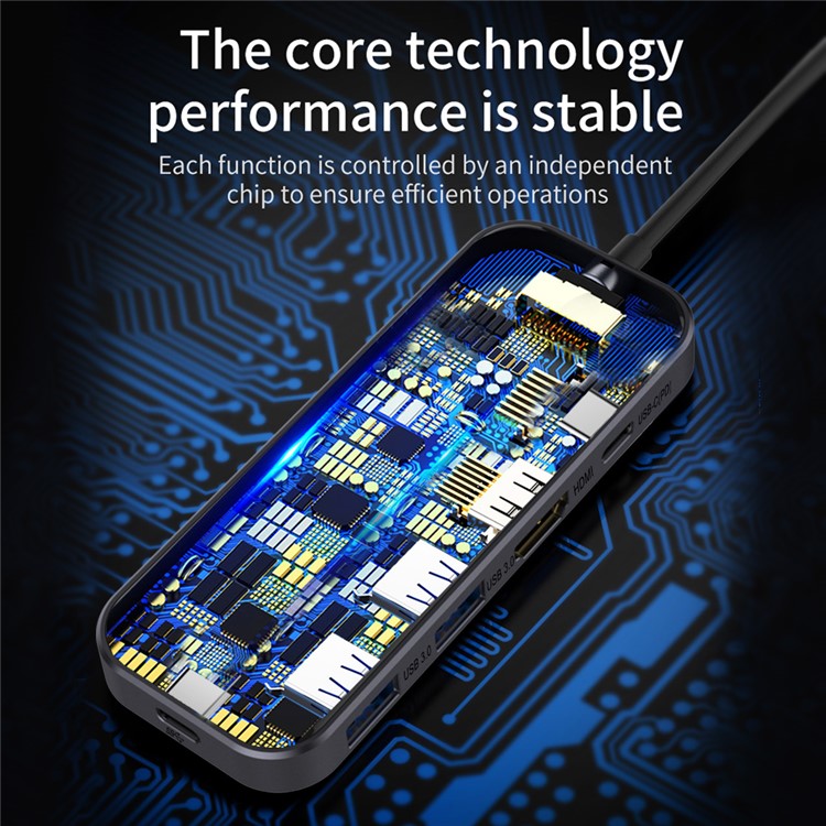 QGEEM QG-UH05-5 USB C Hub to 4K Resolution HD Video+2xUSB 3.0+PD Fast Charger+USB C Adapter for MacBook/MateBook/Other Type-C Devices