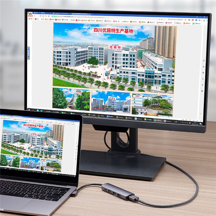 5 in 1 Type C Hub with 4K HD Output USB 3.0 + 2x USB 2.0 Port Support 100W PD Charging