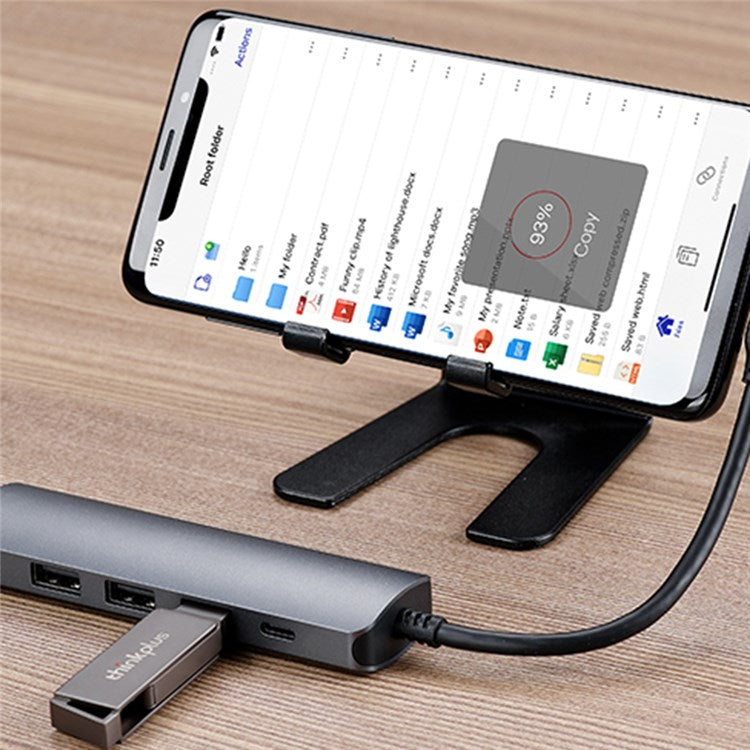 5 in 1 Type C Hub with 4K HD Output USB 3.0 + 2x USB 2.0 Port Support 100W PD Charging