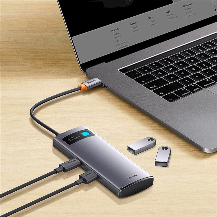 BASEUS Metal Gleam Series 4-in-1 Multifunctional USB C Docking Station Type C Hub to 4xUSB 3.0