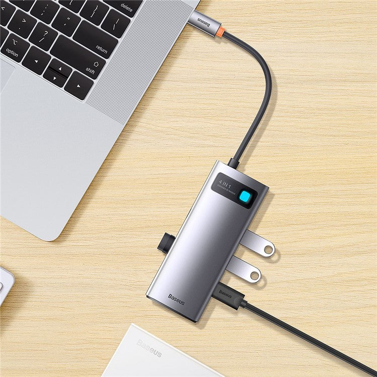 BASEUS Metal Gleam Series 4-in-1 Multifunctional USB C Docking Station Type C Hub to 4xUSB 3.0