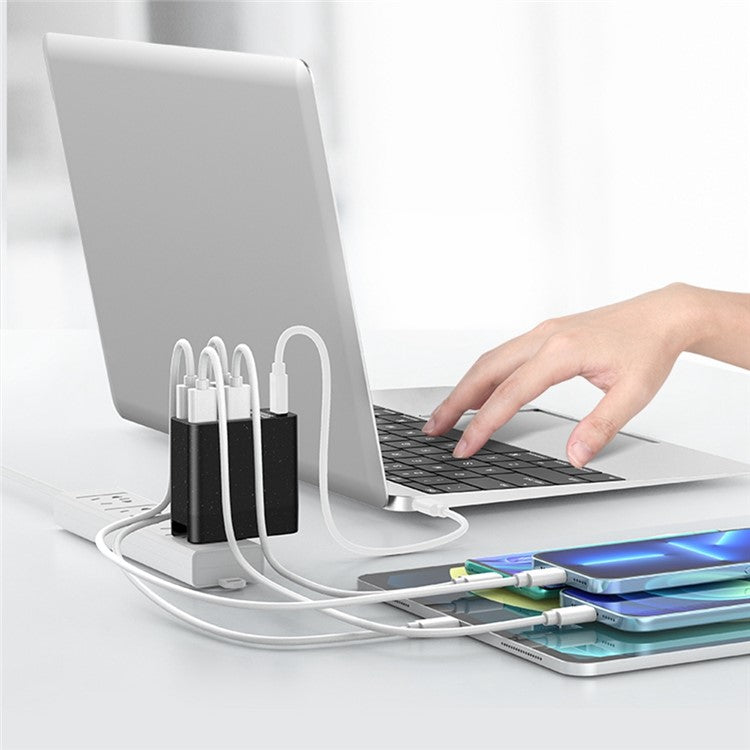 X83 4 USB + 1 Type-C PD Ports Wall Charger USB Hub Phone Tablet Charging Power Adapter - US Plug