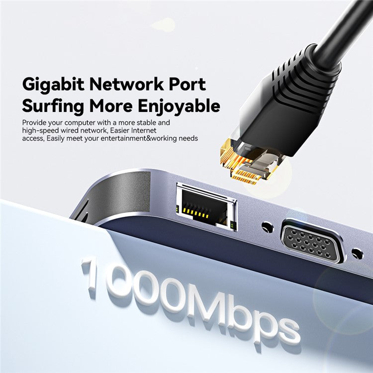 ESSAGER 11-in-1 Multi-Port USB Hub 4K HD PD 100W Fast Charging Docking Station Support TF / SD Card Reader