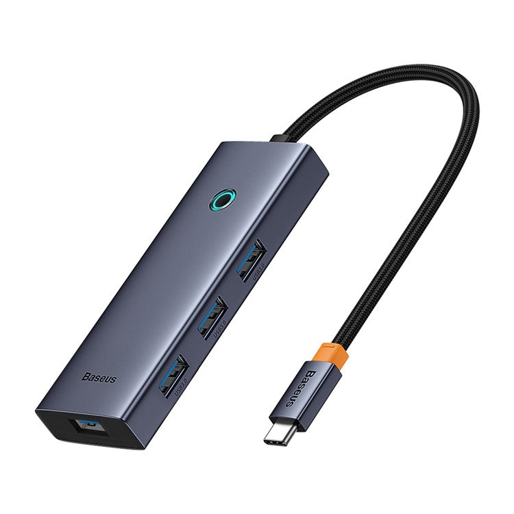BASEUS BS-OH110 5-In-1 Type-C Hub USB-C Extension Dock to HD 4K 30Hz Video Output, 4xUSB 3.0 for Laptop Computer - Space Grey