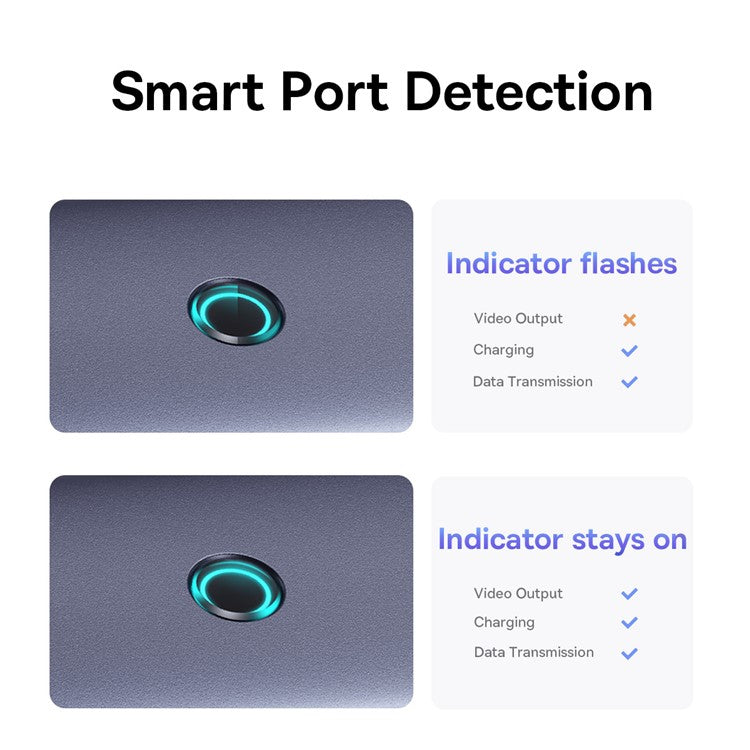 BASEUS BS-OH110 5-In-1 Type-C Hub USB-C Extension Dock to HD 4K 30Hz Video Output, 4xUSB 3.0 for Laptop Computer - Space Grey