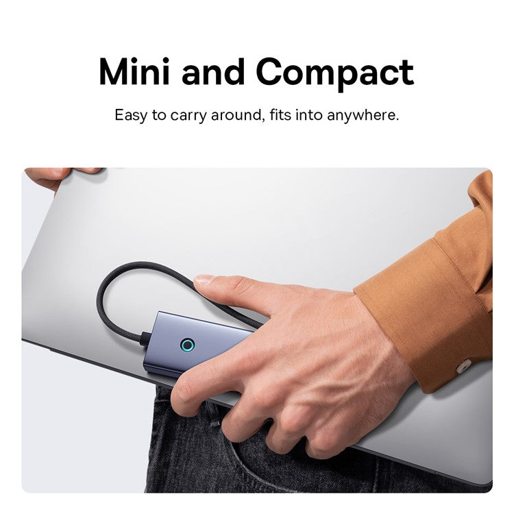 BASEUS BS-OH108 4-In-1 USB-C Adapter Hub to 4xUSB 3.0 Port for MacBook MateBook Type-C Laptop - Space Grey