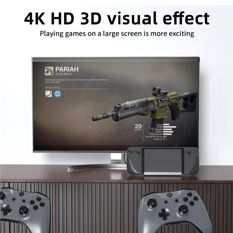 BS107 Type-C to PD+HD+USB3.0*2+USB2.0+USB-C+RJ45 Hub Adapter 7-in-1 Gaming Docking Station for Steam Deck