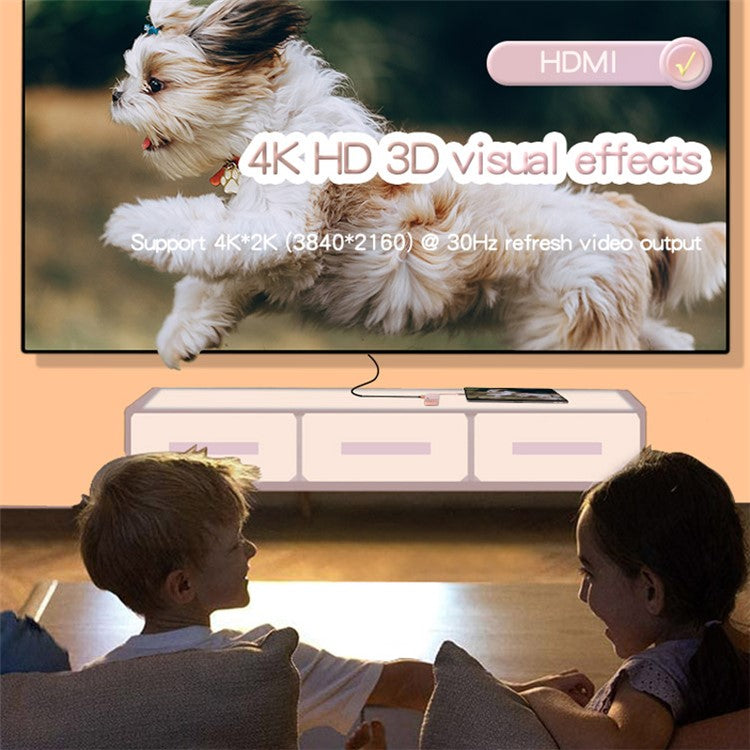 BS8H Type-C Hub Converter to PD+USB 3.0+2xUSB 2.0+HD Video Output Port+2 Card Reader Slots+RJ45 - Pink