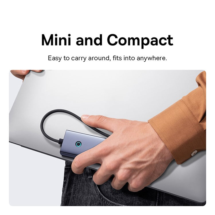 BASEUS UltraJoy Series 5 Port Docking Station Type-C Hub (Type-C to HD 4K@30Hz*1+USB 3.0*3+PD*1) - Space Grey