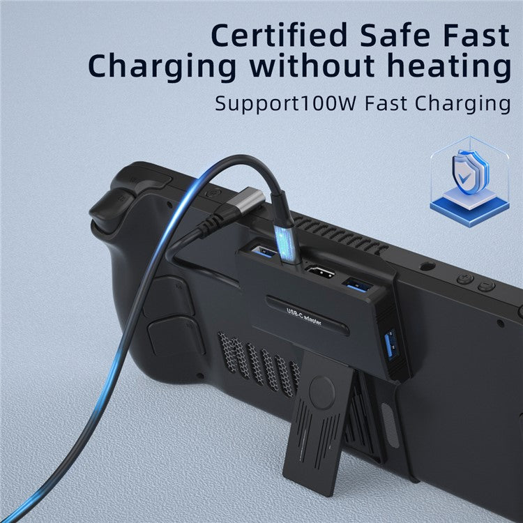 V266 Docking Station Stand for Steam Deck , 5-in-1 Dock Type-C Male to PD+USB3.0+USB2.0*2+HD2.0