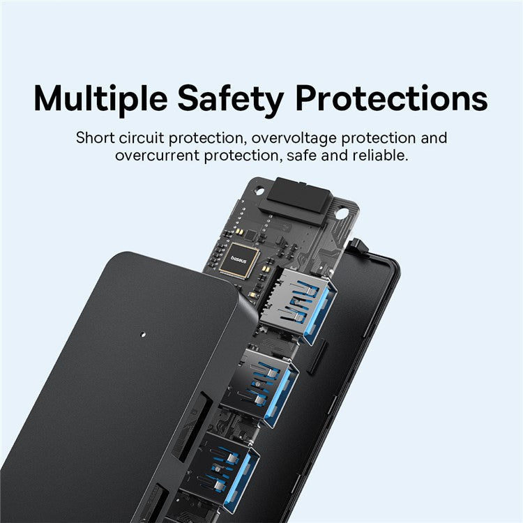 BASEUS UltraJoy Series Portable USB-A to USB3.0 4-Port Expansion HUB Lite 15cm - Black