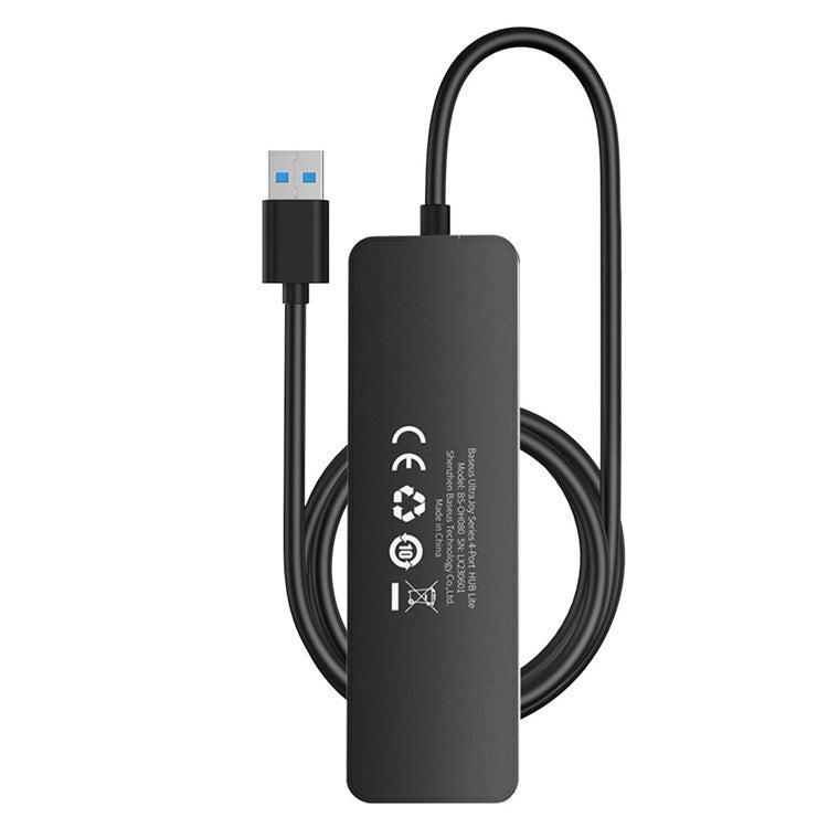 BASEUS UltraJoy Series 4-Port HUB Lite Adapter USB-A to 4 USB3.0 Docking Station with 100cm Extended Cable - Black