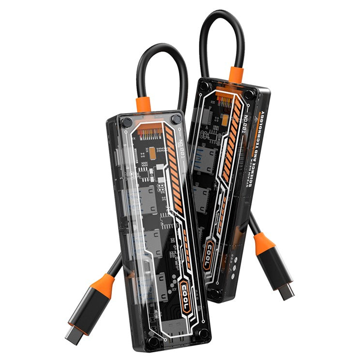 SW5H 5 Ports Type-C Hub Adapter Type-C to Type-C PD Fast Charge+USB 3.0+USB 2.0x2+HD Dock Station Clear Converter