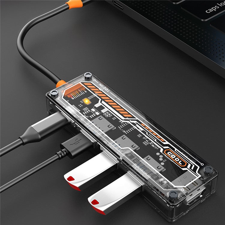 SW5H 5 Ports Type-C Hub Adapter Type-C to Type-C PD Fast Charge+USB 3.0+USB 2.0x2+HD Dock Station Clear Converter