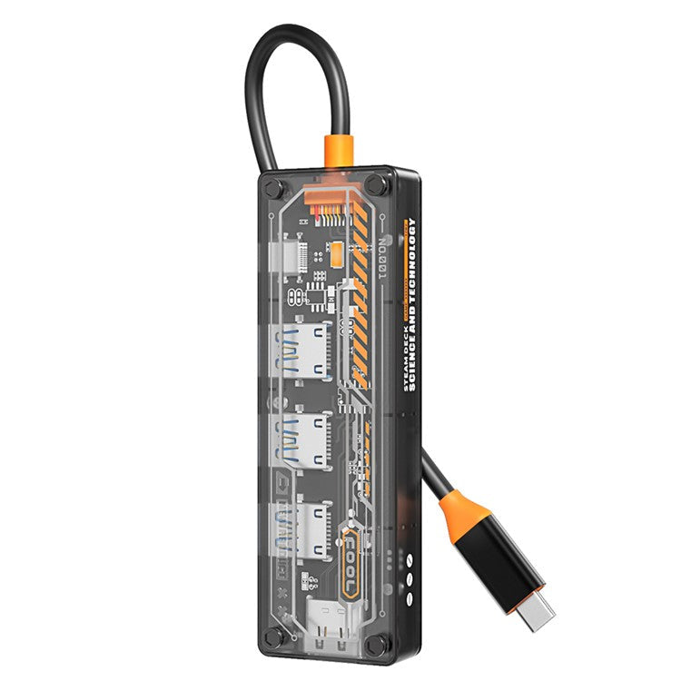 SW5H 5 Ports Type-C Hub Adapter Type-C to Type-C PD Fast Charge+USB 3.0+USB 2.0x2+HD Dock Station Clear Converter