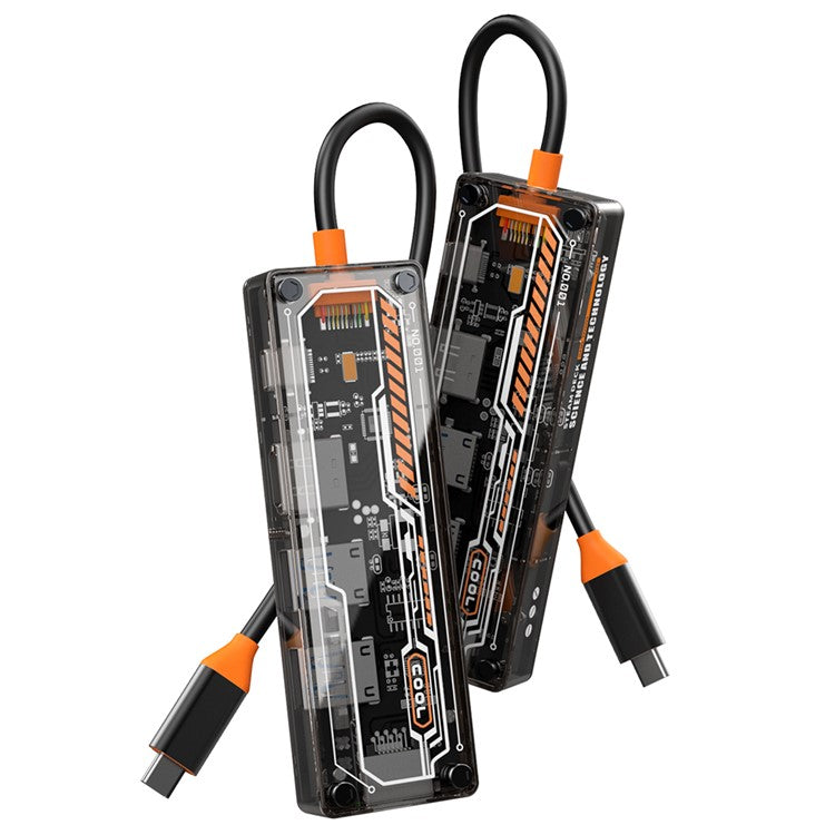 SW5R 5-in-1 Type-C Hub Dock Station Type-C to Type-C PD Fast Charge+HD+USB3.0+USB2.0+RJ45 Multiple Ports Adapter