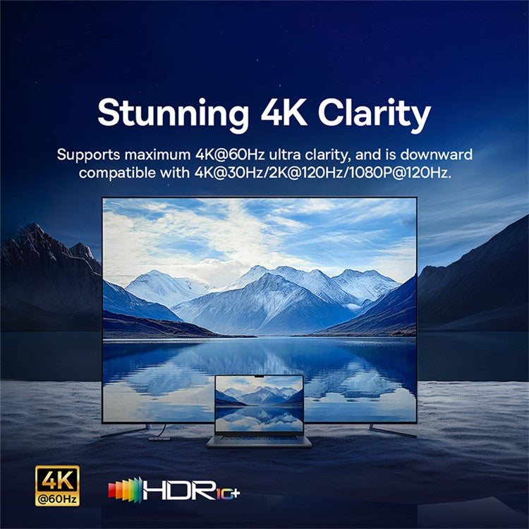 BASEUS UltraJoy Series 7-in-1 Hub Multiple Ports Dock Station Type-C to HD 4K@60Hz+USB 3.0x3+PD+SD / TF