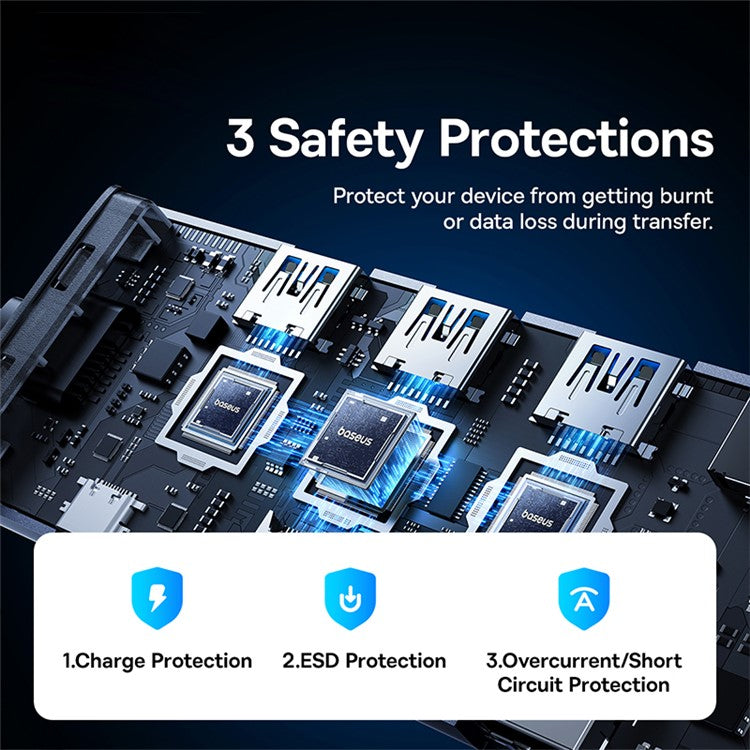 BASEUS UltraJoy Series 7-in-1 Hub Multiple Ports Dock Station Type-C to HD 4K@60Hz+USB 3.0x3+PD+SD / TF