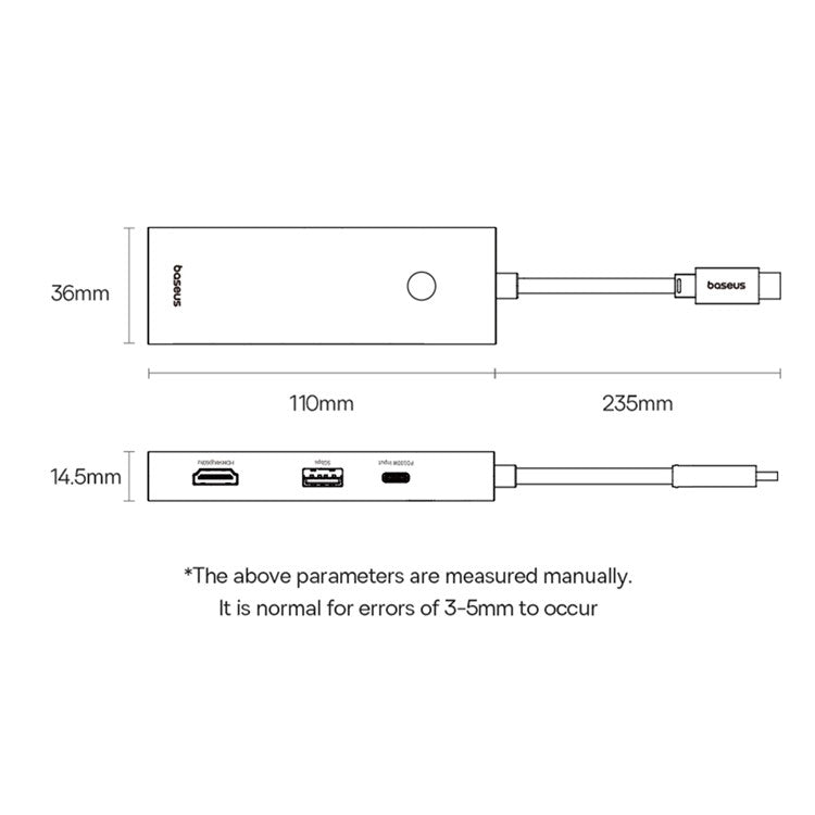 BASEUS UltraJoy Series 7-in-1 Hub Multiple Ports Dock Station Type-C to HD 4K@60Hz+USB 3.0x3+PD+SD / TF