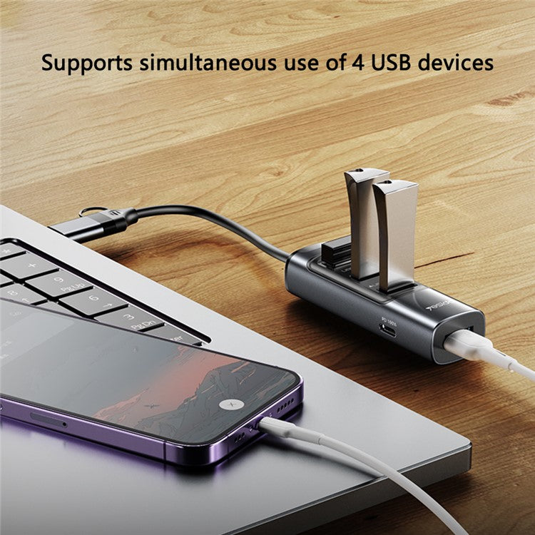 YESIDO HB20 USB + Type C Hub Adapter Converter with USB 3.0 + 3xUSB 2.0 + PD 100W USB-C Ports