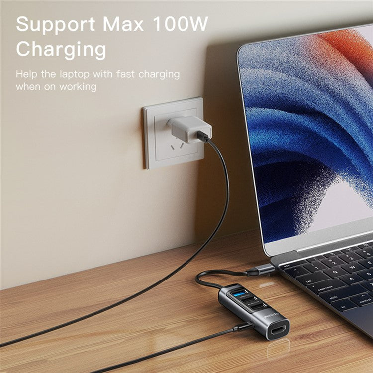 YESIDO HB22 5-in-1 Docking Station Multi Port Type-C Hub Adapter Support PD 100W, USB3.0, 2 USB2.0, HD