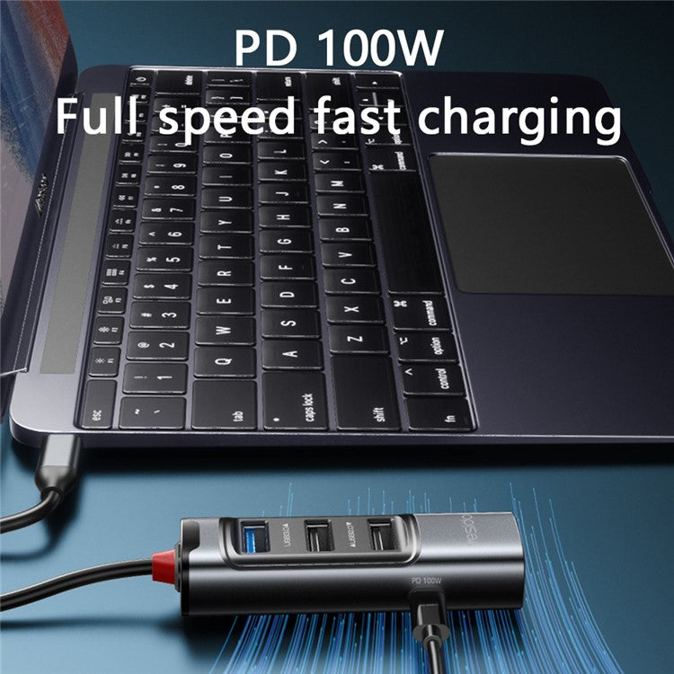 YESIDO HB23 5-in-1 Type-C Hub Adapter Multi Port USB-C Docking Station with USB3.0+2 USB2.0+DP+PD 100W