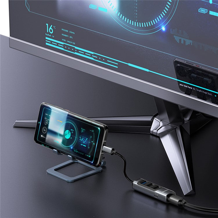 YESIDO HB24 5-in-1 Type-C Docking Station with USB3.0+2 USB2.0+Mini DP+PD 100W Multi Port USB-C Hub Adapter