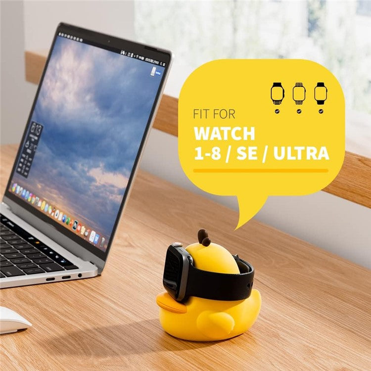 Stand Holder for Apple Watch Series Watch Charger CUTE DUCK Series Silicone Charging Dock (without Charger) - Yellow