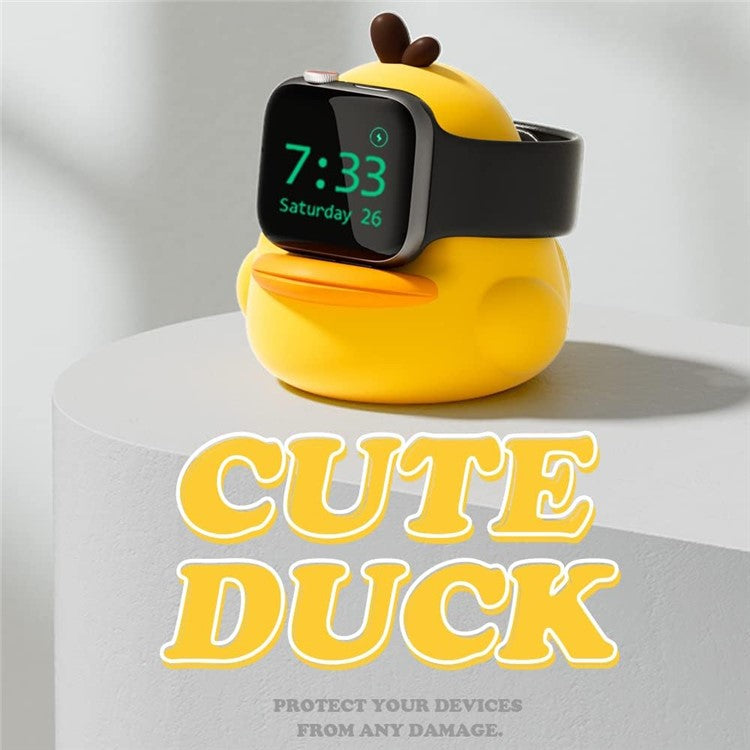 Stand Holder for Apple Watch Series Watch Charger CUTE DUCK Series Silicone Charging Dock (without Charger) - Yellow