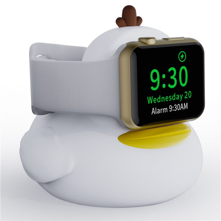 Stand Holder for Apple Watch Series Watch Charger CUTE DUCK Series Silicone Charging Dock (without Charger) - White