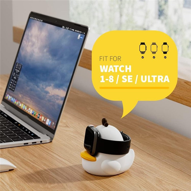 Stand Holder for Apple Watch Series Watch Charger CUTE DUCK Series Silicone Charging Dock (without Charger) - White