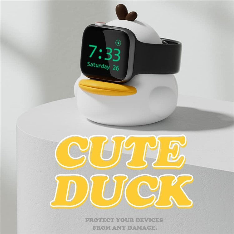 Stand Holder for Apple Watch Series Watch Charger CUTE DUCK Series Silicone Charging Dock (without Charger) - White