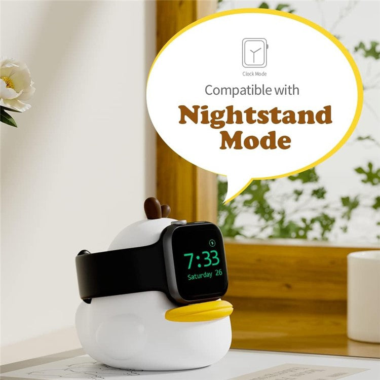 Stand Holder for Apple Watch Series Watch Charger CUTE DUCK Series Silicone Charging Dock (without Charger) - White