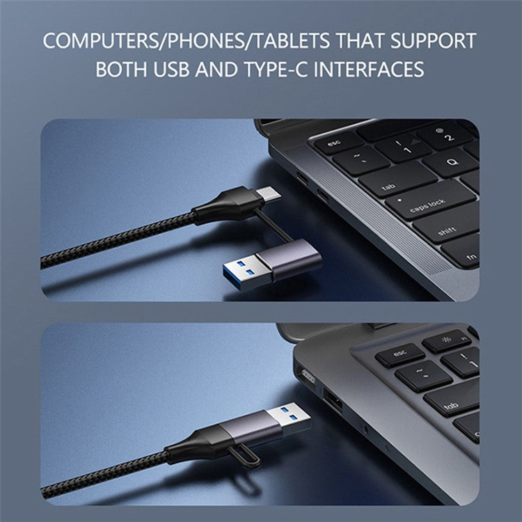 T203 USB+Type-C 3.0 Converter Hub 5Gbps USB 3.0 Data Transfer Adapter for Laptop Tablet