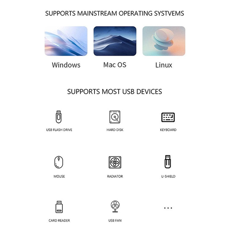T506 USB-C 3.0 Adapter Hub Multi-Port Converter to PD+USB 3.0+2xUSB 2.0