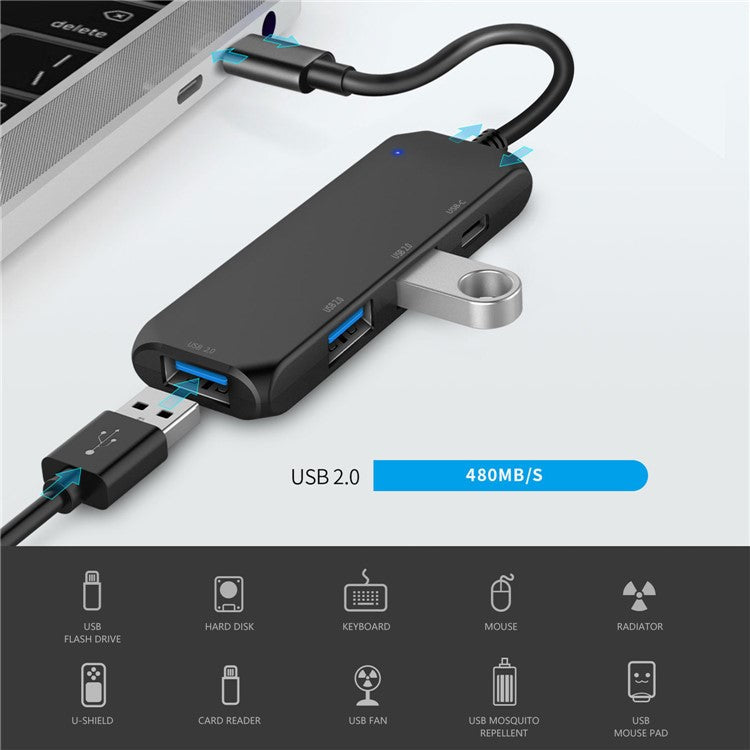 ST31 Laptop Expansion USB Type-C Hub Splitter Multi-Functional Docking Station
