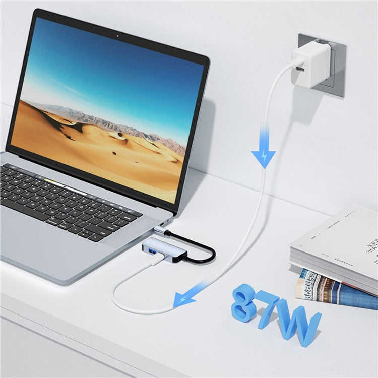 2122 Laptop Expansion Type-C to USB3.0+HD+PD Hub Splitter Multi-Functional Docking Station