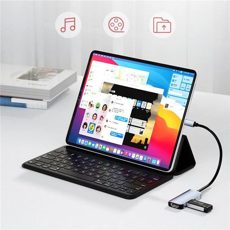 2122 Laptop Expansion Type-C to USB3.0+HD+PD Hub Splitter Multi-Functional Docking Station