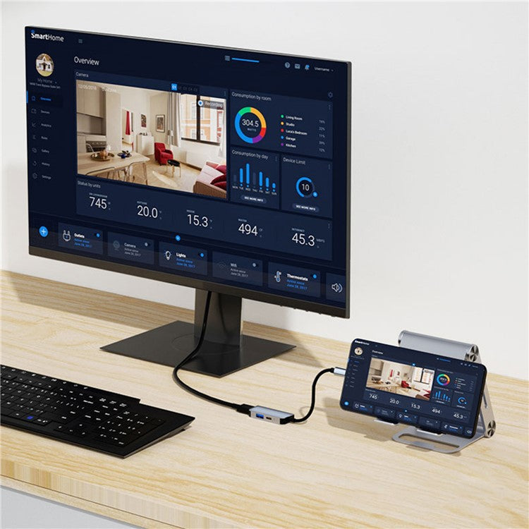 2122 Laptop Expansion Type-C to USB3.0+HD+PD Hub Splitter Multi-Functional Docking Station