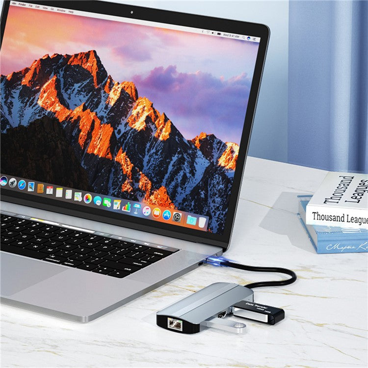 2109 5-in-1 Docking Station Type-C to HDTV+USB3.0 / 2.0+HUB+LAN+PD Adapter